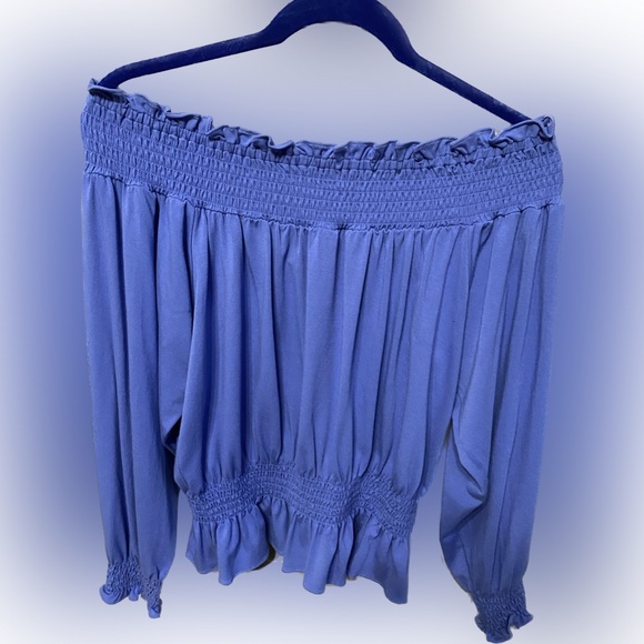 Polo Ralph Lauren Women's Blue/White Cassie Peplum Top Size 12 main image 0